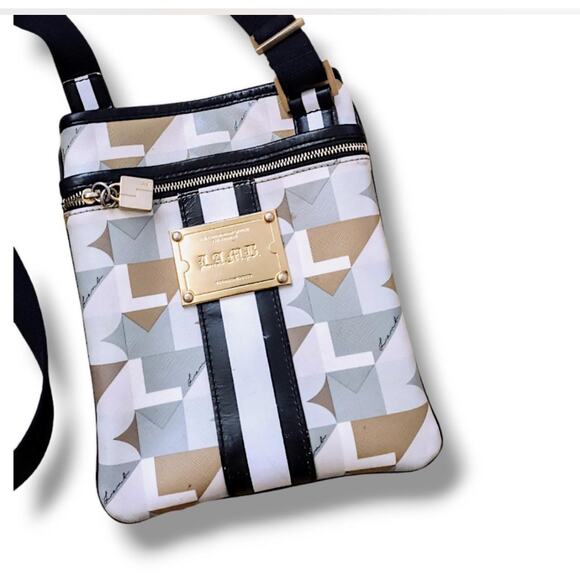 L.A.M.B. Crossbody Bag Geometric Print Logo Plate - Picture 3 of 8